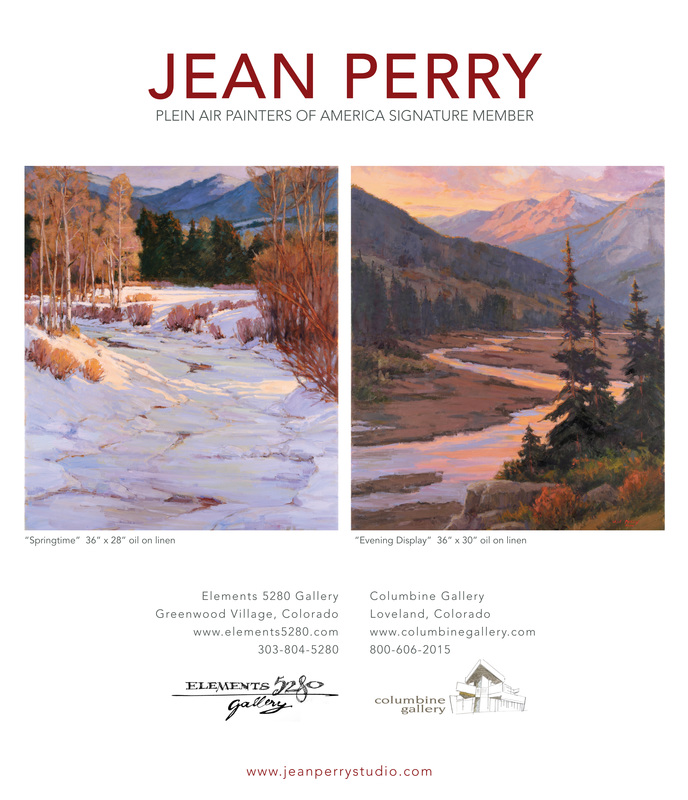 Jean Perry featured in April May Plein Air Magazine paintings available thru Columbine Gallery