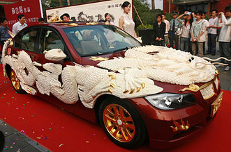 Ivory covered Car