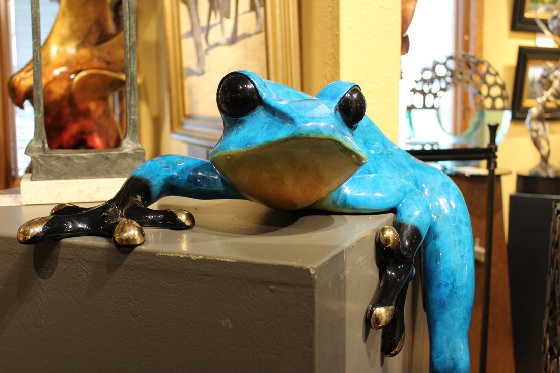 A client is seeking new owners for their large bronze frogs by Tim Cotterill - The Frogman. We're sort of excited to have these fun pieces in the gallery and garden. Of course we'd be happy to have them jump ponds to your place if you are ready to add these striking pieces to your collection.   ​Click here for details.... Bamboo and Big Bill