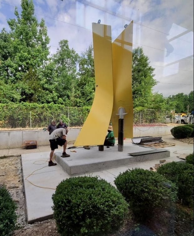 Kathleen Caricof and the National Sculptors' Guild are in Little Rock installing 