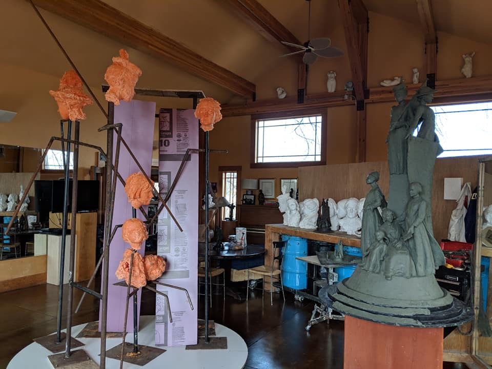 Jane has begun work on the monument, below are studio images of the armature and early stages of adding clay, the 5ft maquette is used for reference as she sculpts the enlargement. "Every Word We Utter" is a Monument to the Women's Suffrage Movement. The monument commemorates the largest nonviolent revolution in our nation’s history -- the movement for women’s right to vote. Dedicated to Susan B. Anthony and Elizabeth Cady Stanton, the monument will mark the 100th Anniversary of the ratification of the 19th amendment, the women's right to vote. DeDecker elected to depict multiple figures in the monument as a reminder that it took a whole group of women to accomplish this right. Susan B. Anthony and Elizabeth Cady Stanton are shown collaborating on the 19th amendment. Ida B Wells and Alice Paul are shown paying homage to the women before them; standing on the shoulders of giants(Sojourner Truth, Harriet Stanton Blatch, Anthony and Stanton, etc). Signatures of the group of women it took surround the monument. The immensity and scale needed to equal the magnitude of the movement. Bold and Beautiful just like those women who fought for our rights. “Every word we utter, every act we perform ... are wafted into enumerable other circles …” Elizabeth Cady Stanton reflecting on the life of Lucretia Mott. "When we see them (historic female figures), we're reminded. It's important that we see these women, every day. Seeing them every day will help us to remember their goals and remember their aspirations. Sending a message to every woman that they do have a voice and they can use their voice. I hope the monument inspires young women..., little girls." - Jane DeDecker Every Word We Utter copyright Jane DeDecker all rights reserved