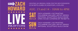 Live Mural Painting by Zach Howard August 2016 at Columbine Gallery, mural going to Mo'Betta Gumbo's new expansion downtown loveland post show
