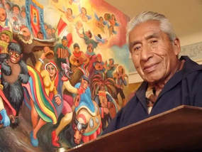 08/02/2018 UPDATE: We just learned that Juan de la Cruz passed away last night. We are turning our already planned feature exhibit of his artwork into a Tribute to Juan de la Cruz Machicado and his contributions as an artist. His gentle spirit will live on through his paintings. Any unsold paintings will be returned to Peru after the show at the family's request. We feel this may be the last chance to see his work exhibited in the US and hope you'll take advantage to view it here this August, and add a piece of this cherished artist to your collection. #CelebratingMachicado
