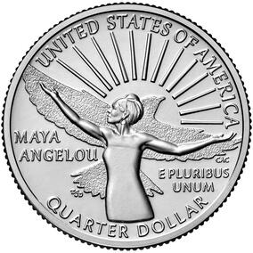 We could not be more proud of National Sculptors' Guild member Craig Campbell who had the privilege and honor to sculpt the Maya Angelou quarter. She is the first black woman to be depicted on a US quarter.  The reverse (tails), designed by United States Mint Artistic Infusion Program Artist Emily Damstra and sculpted by United States Mint Medallic Artist Craig A. Campbell, depicts Maya Angelou with her arms uplifted. Behind her are a bird in flight and a rising sun, images inspired by her poetry and symbolic of the way she lived.  A writer, poet, performer, social activist, and teacher, Angelou rose to international prominence as an author after the publication of her groundbreaking autobiography, “I Know Why the Caged Bird Sings.” Angelou’s published works of verse, non-fiction, and fiction include more than 30 bestselling titles. Her remarkable career encompasses dance, theater, journalism, and social activism. The recipient of more than 30 honorary degrees, Angelou read “On the Pulse of Morning” at the 1992 inauguration of President Bill Clinton. Angelou’s reading marked the first time an African American woman wrote and presented a poem at a Presidential inauguration. In 2010, President Barack Obama awarded Angelou the Presidential Medal of Freedom, and she was the 2013 recipient of the Literarian Award, an honorary National Book Award for contributions to the literary community.