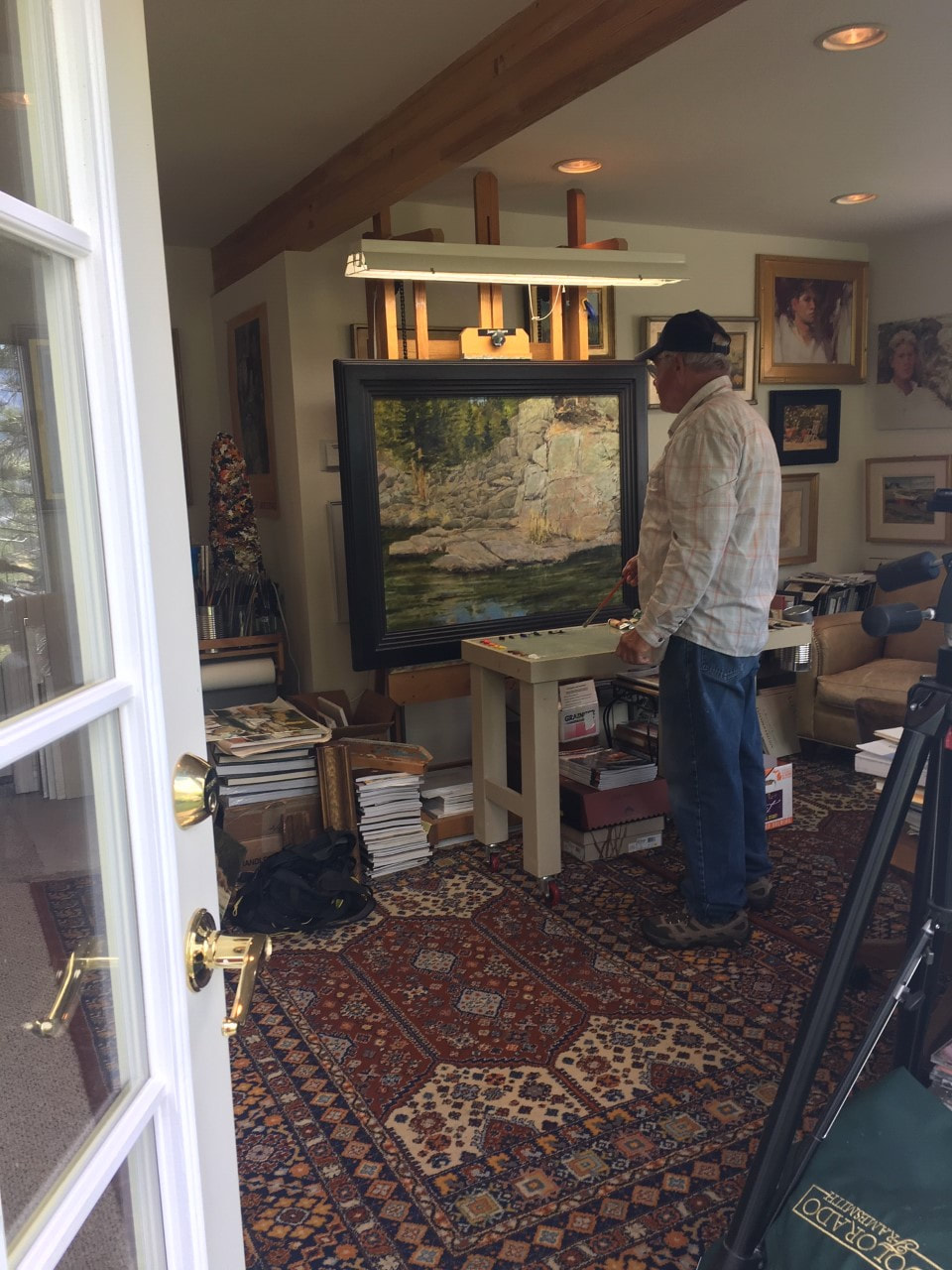 Jim has a beautiful studio set up at his Estes Park home and he's been busy painting these days of stay-at-home.  He's provided us with a handful of plein-air study images that are available for sale unframed  (while custom framing is on hold). Check them out in our preorder - art tied up in production section of our online store. Your order will safely ship directly from the studio. #WIP #ContemporaryLandscape #OilPainting #JimBiggers