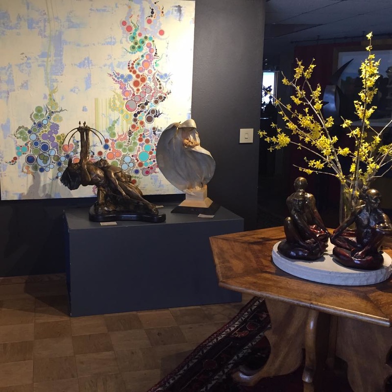 Forsythia Fine Art Denny Haskew Sculpture Amelia Caruso Painting at Columbine Gallery, Loveland, CO