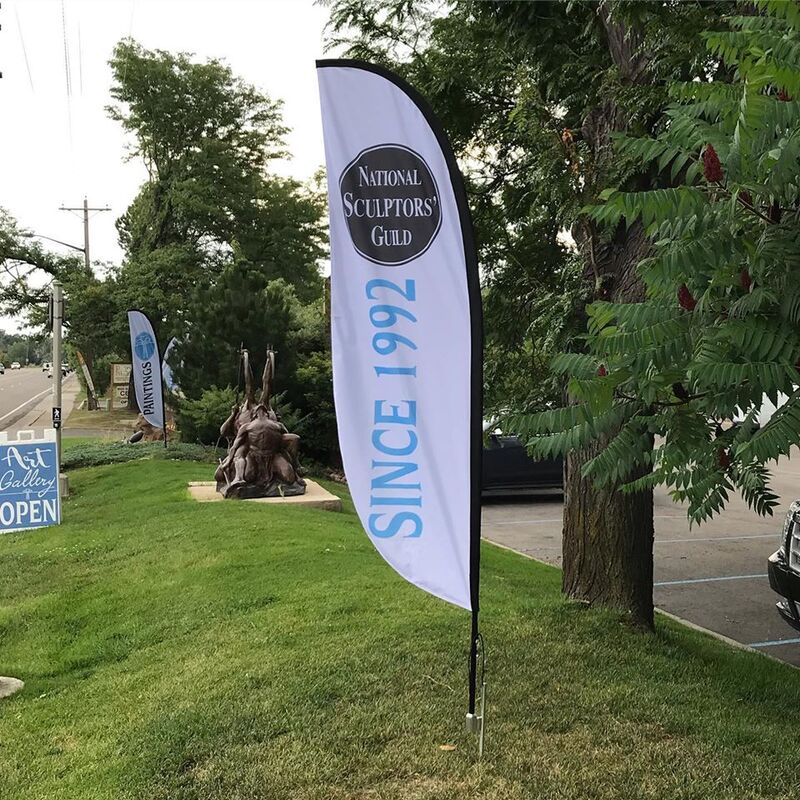 Check out all our new signage, we are especially fond of the new NSG garden sign by #sculptor Joe Norman.

We hope to see you this weekend for our 27th Annual National Sculptors' Guild Show Garden Party August 9 - 11, 2019, Exhibit continues through August 31st.
.
Over 45 nationally recognized artists will be on display at Columbine Gallery this August during our 27th Annual National Sculptors' Guild exhibit
.
NSG’s 23 members will exhibit over 100 garden pieces plus smaller works in the Gallery along with 22 painters’ artworks on display.
.
See new work and speak with your favorite artists throughout the weekend. Find the next piece to add to your collection.
Special Open House Hours are 9 am to 5 pm Friday – Sunday. Artists will be available to meet with the public throughout the weekend and Artist Demonstrations will occur 1-4 pm each afternoon during the show weekend.
.
no admission fees, kid-friendly
.
located at 2683 N. Taft Ave. Loveland, Colorado (southwest of Benson Sculpture Park). #LivingWithArt #FeedYourCreativeSpirit #AnnualShow #SculptureGarden #BuyOriginal #Flare #Signage #JoeNorman #CortenSteel #SandwichBoard #Art #NSG #NationalSculptorsGuild #columbinegallery #featherflag #CantMissUs @ Columbine Gallery