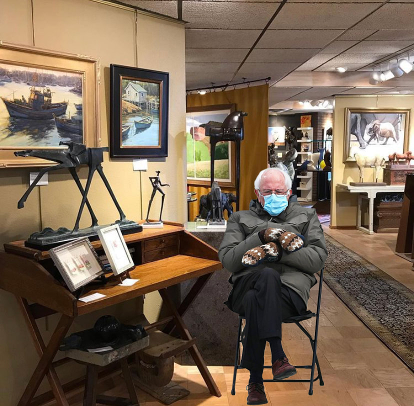 Check in with Bernie when you arrive for your appointment to view the artwork.  #berniesandersmemes #BernieSanders #smittenwiththemitten #ColumbineGallery #NSG #NationalSculptorsGuild #Sculpture #PAINTING #Art #FineArt #Connection #contemporaryart #ShopOnline #instaartwork #AddToYourCollection #ArtWorthCollecting #SupportSmallBusiness #SupportTheArts #LivingWithArt #BeautifyYourSpace #BuyOriginal #LiveWithArt #ArtAppreciation #feedyourcreativespirit -- at Columbine Gallery.