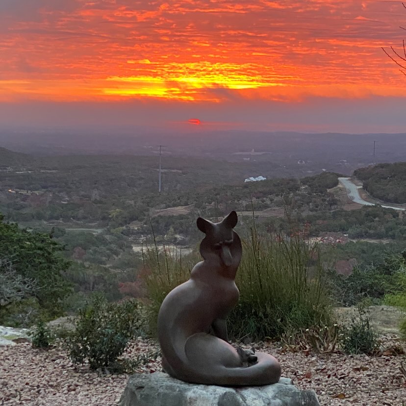 Can we say #PicturePerfect or what?! This is a gorgeous capture of beauty from one of our clients showing #TimCherry’s bronze “Maternal Wrap” with a fiery sky behind. We love seeing how you #LiveWithArt  Take a moment to take in the beauty around you today.  #NationalSculptorsGuild #FineArtConsultation #ArtistDriven #ClientMinded #FeedYourCreativeSpirit