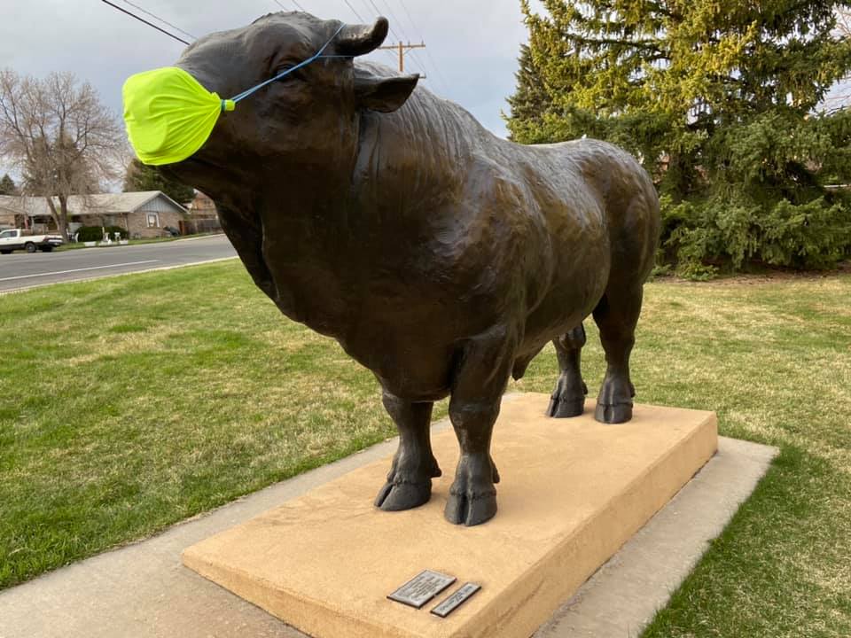We are pleased to see NSG Fellow Daniel Glanz’s “Bullheaded” has been appropriately masked to follow Colorado’s efforts to #StopTheSpread ​ #ArtImitatesLife #DoingOurPartCO #DanielGlanz