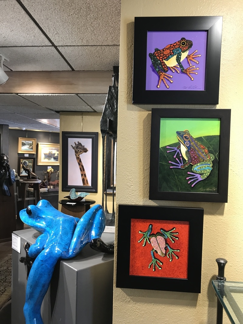 Bob Coonts Frog paintings Of course we'd be happy to have them jump ponds to your place if you are ready to add these striking pieces to your collection.