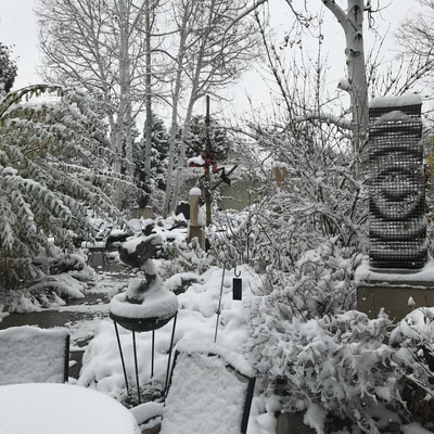 We are loving the first heavy snow of the season for Northern Colorado. It's always fun to see how mother nature adds her touch to the sculpture in the National Sculptors' Guild garden.