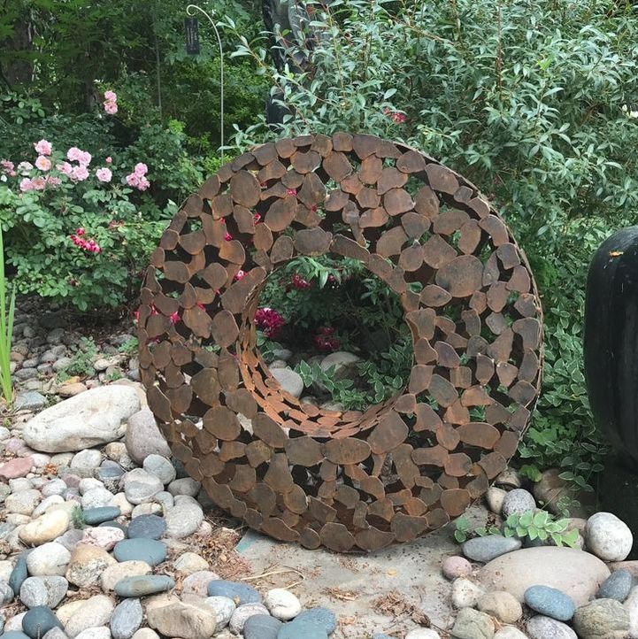 Steve Shachtman's Lunar 4. The National Sculptors' Guild Sculpture Garden is filling up for summer with new sculpture and blossoms. We are pleased to have three new pieces from Stephen Shachtman. click the images below to shop online.
