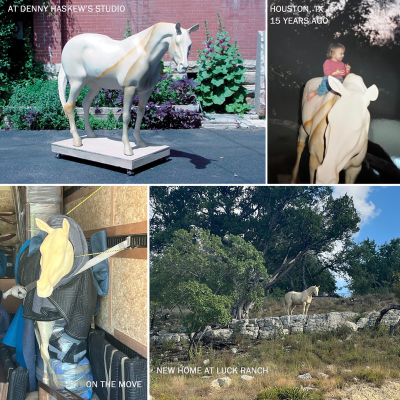 #Throwback and #NowAndThen #Update We just received a note from the family that purchased Denny Haskew's contribution to Santa Fe's Trail of Painted Ponies- 